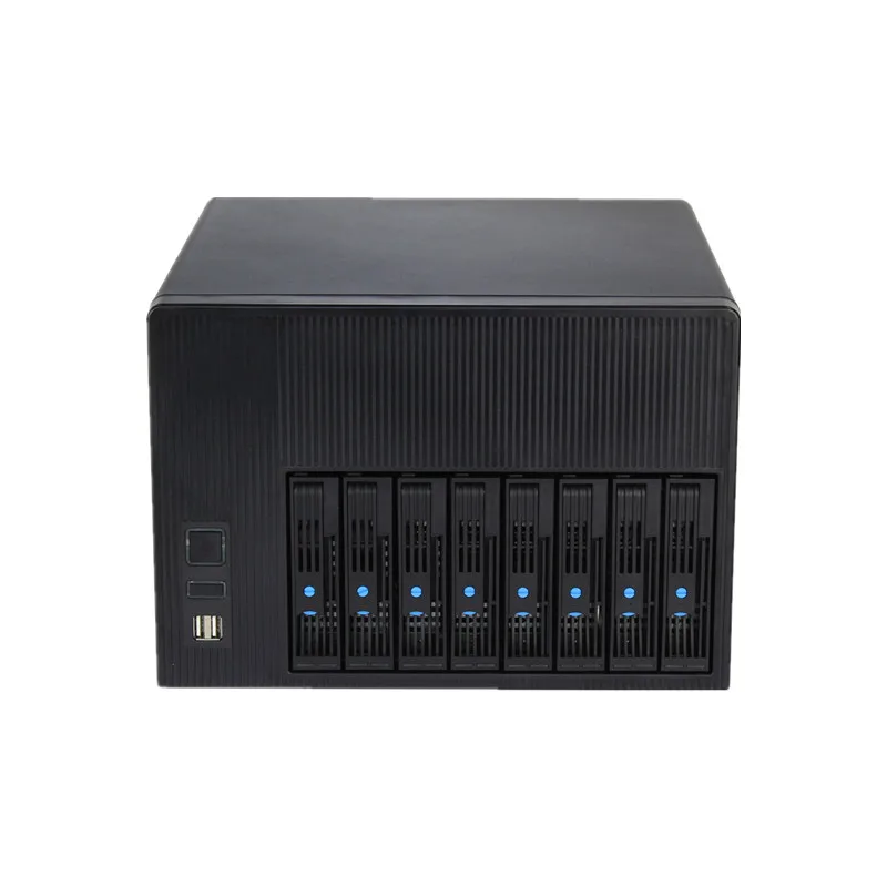 8bays Hot-swapable HDD Trays Use Desktop DIY Empty Computer Case PC Enclosure Network Attached Storage Server Chassis Home Black