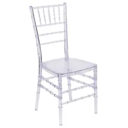 High Quality Acrylic Garden Hotel Plastic Dining Chair Modern Clear Tiffany Plastic Bamboo Chair For Events Weddings