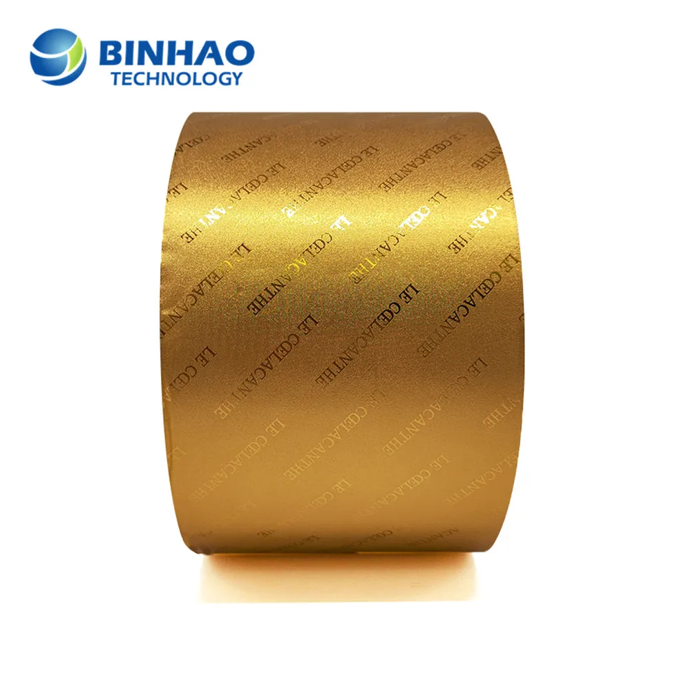 Custom Embossed Aluminum Foil in Golden Color Soft and Coated Cigarette Wrapping Paper in Roll for Food Use