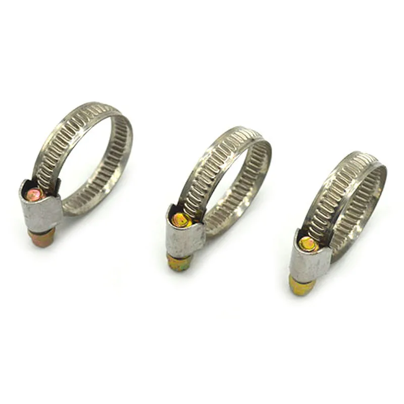 High quality Full Stainless Steel 304 Adjustable Hose Clamp non-perforated 9mm Germany type of  small automotive hose clamps