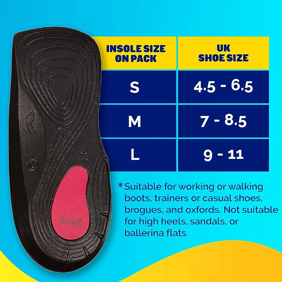 Orthotic Insole Knee to Heel Pain Relief Orthotic Insoles for Flat Feet, Orthopedic Insoles for Women Men, Shoe Inserts