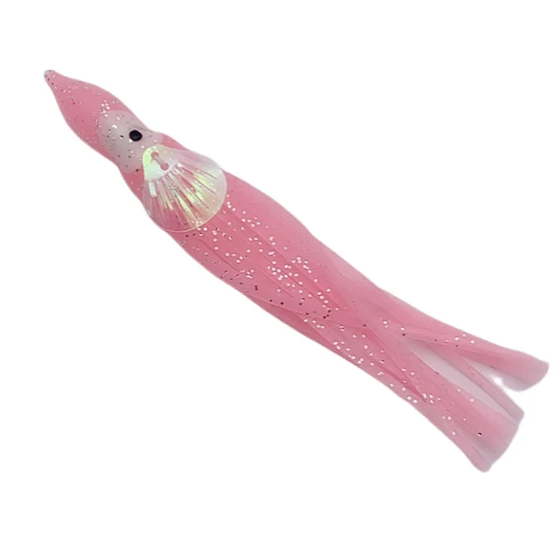 New 12cm Luminous Squid Skirt Octopus Skirts Fishing Soft Bait With Scales Trolling Lures