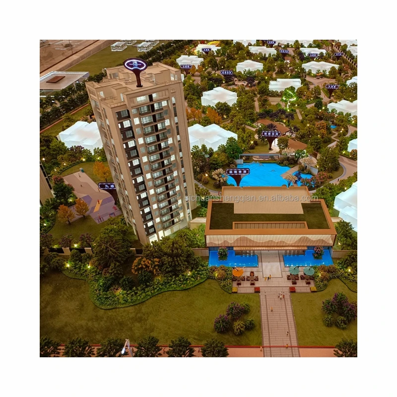 1/75 3d architectural interior model miniature house model for sale from China with Led light effect