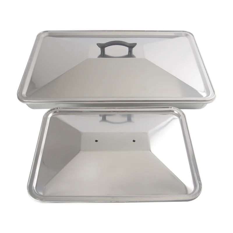 Wholesale custom commercial 410 stainless steel buffet baking cookware accessories food containers  food serving trays with lid