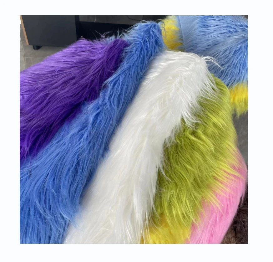 Hot sales 10cm 11cm Long Pile Faux Fur Plush Fabric Fake Fur For Cosplay/Toy/Mascot
