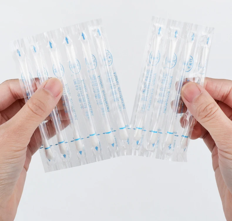 Best selling Disposable Medical Alcohol Cotton Stick Disinfected Cotton Swab Care Tool