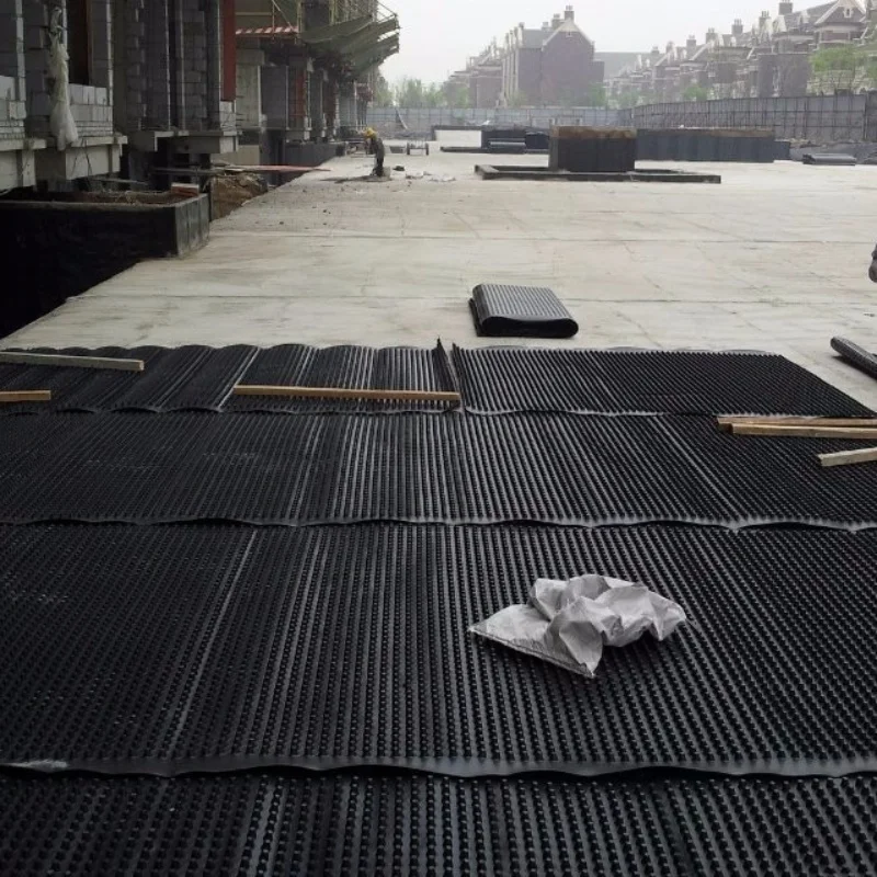 Plastic Drainage Board Dimpled Plastic Drain Sheet For Green Roof System Drainage Board