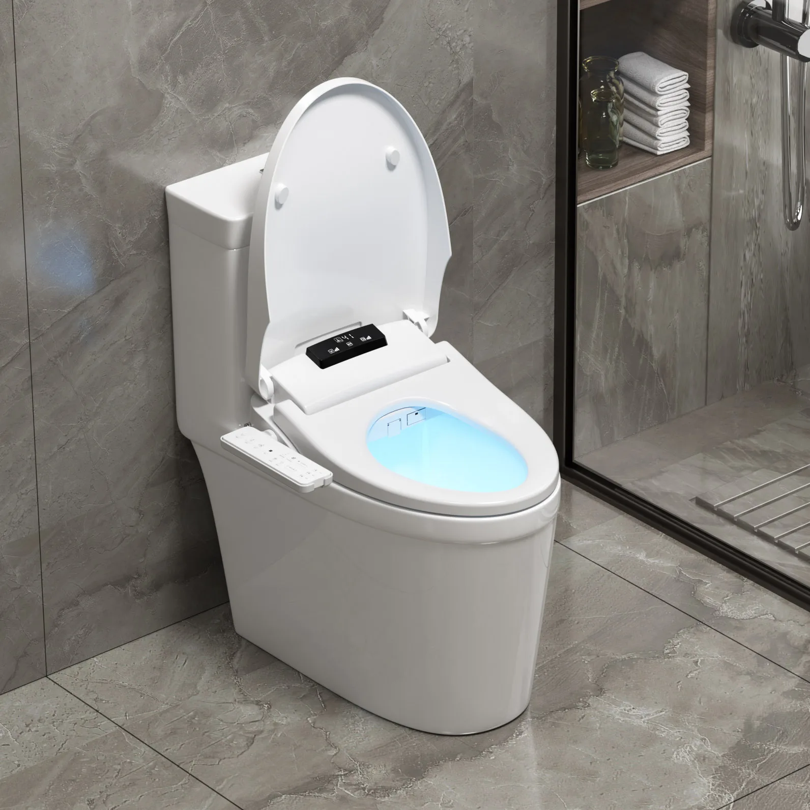 Modern high quality smart toilet bidet seat cover soft-close intelligent toilet seat cover