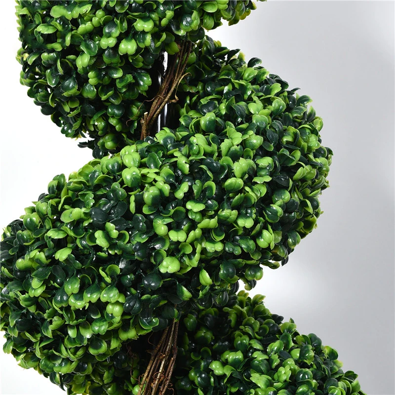 Пластиковый материал и деревья, тип растений, искусственный ящик, спиральное дерево