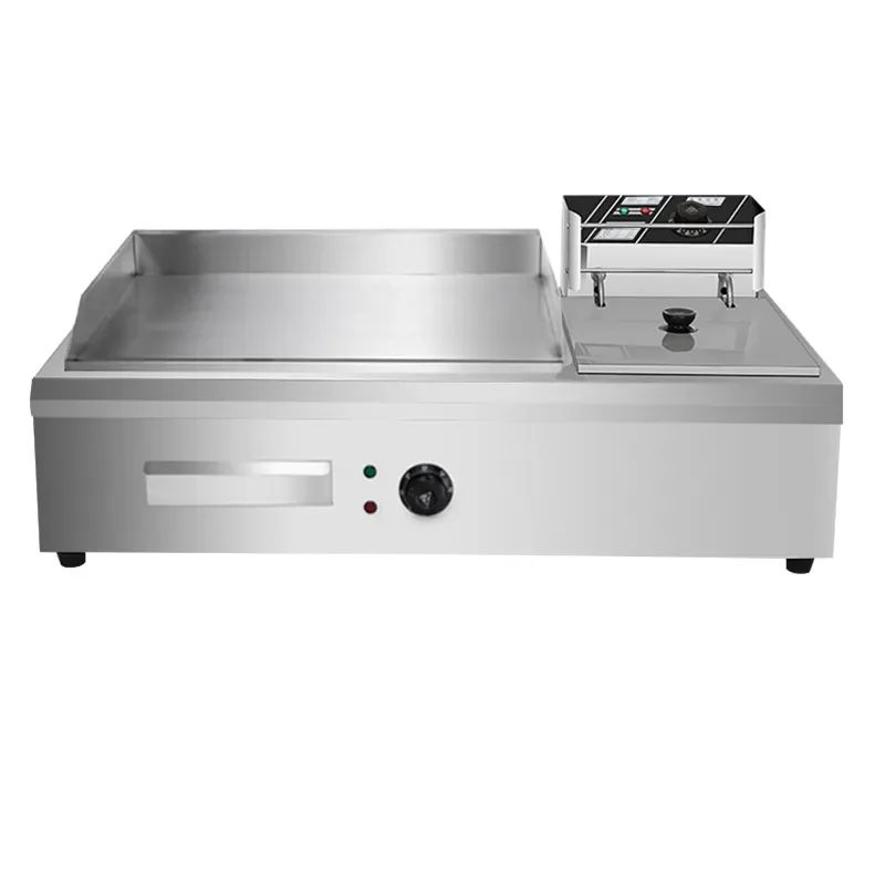 Commercial electric steamer teppanyaki ground stall baking cold noodle machine Fryer all-in-one teppanyaki squid fried rice