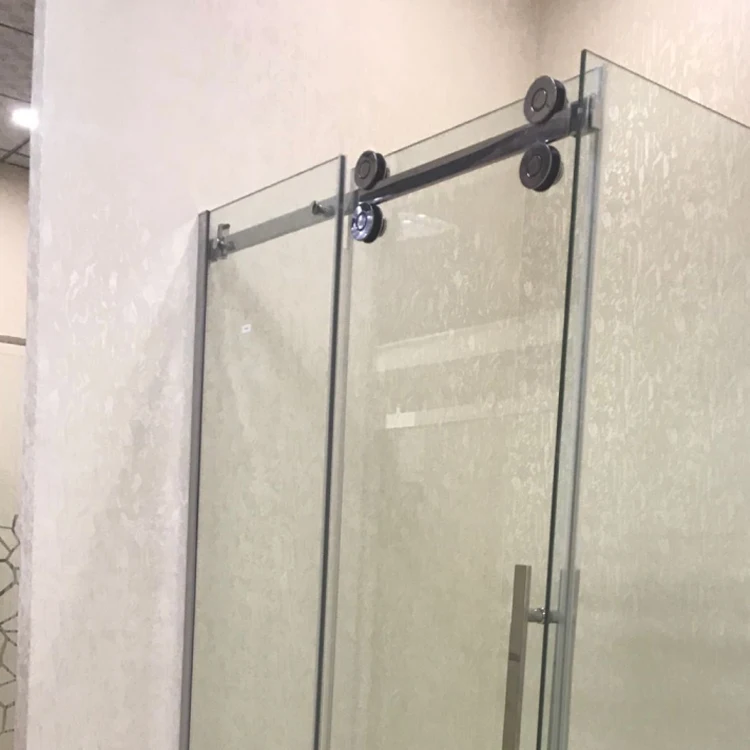 4 rollers Stainless steel shower sliding door roller system hardware with square sliding bar