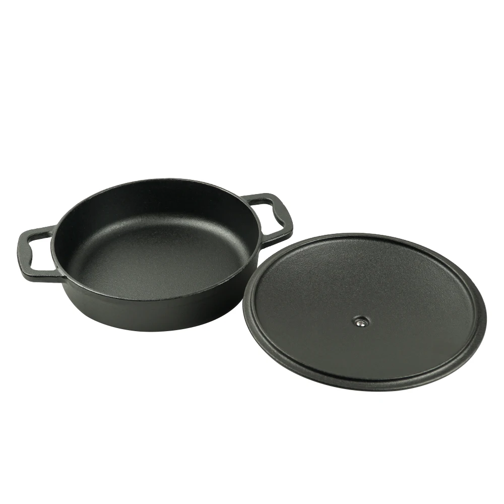 Wholesale  Cast Iron Dutch Oven Pre-seasoned Pot with Lid with Bakelite knob for  Baking Black Cast Iron