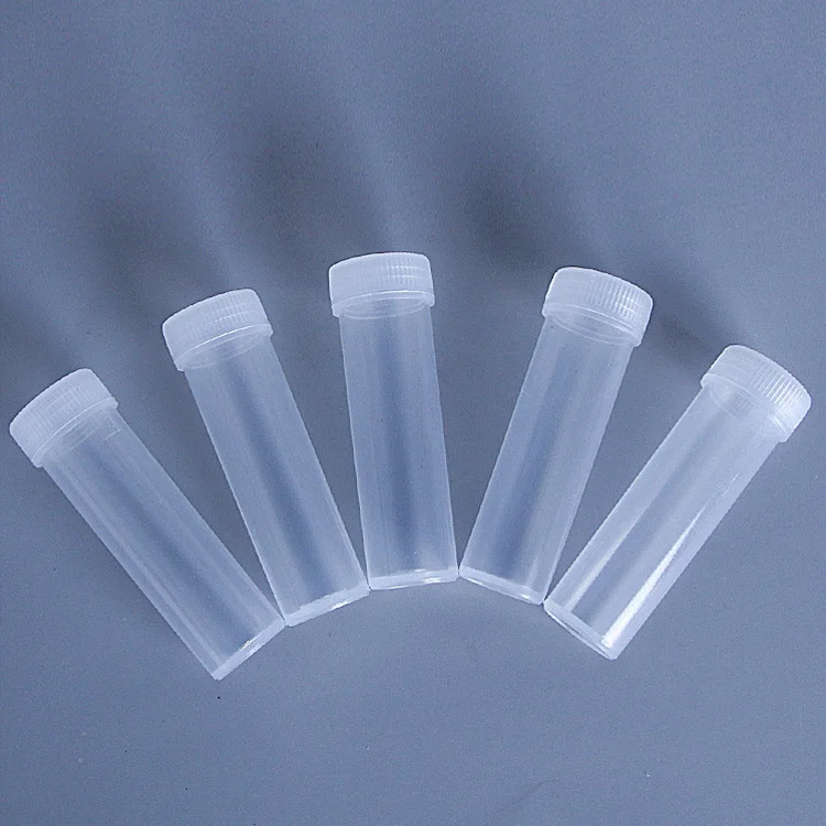 NH Plastic Tube Packaging Pp chemical use 7ml 5ml plastic vial test tube with caps