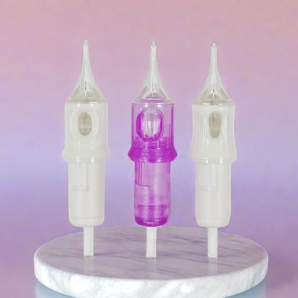 Premium Quality Pink Color Tattoo cartridge needle wholesale Super Sharp Precise 1RL Tattoo Needles Eyebrow Permanent Makeup SMP