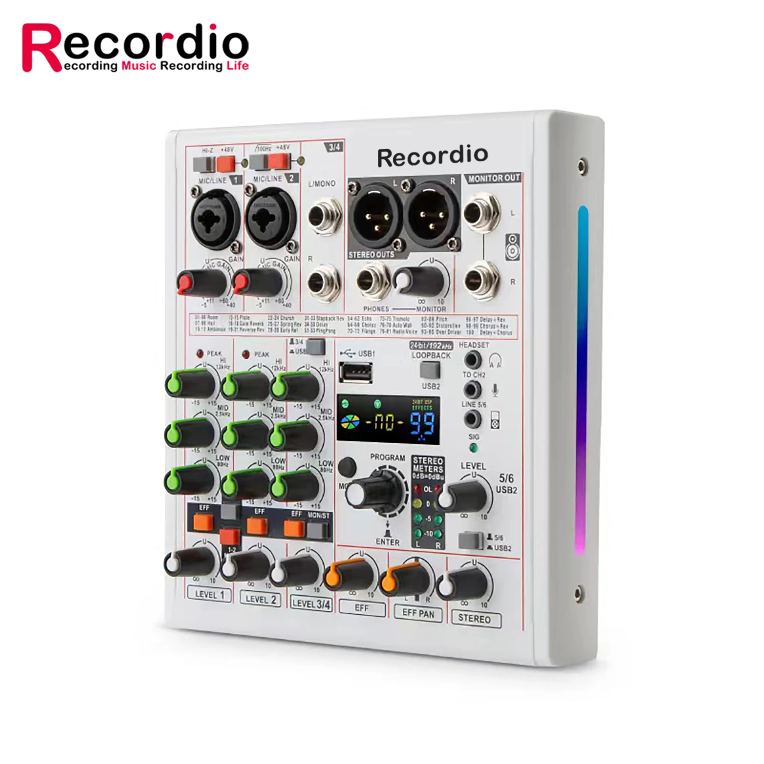 GAX-AM06 Professional 192khz/24bit Sound Card Mixer Stage Performance Network Broadcast Outdoor Wireless Accompaniment