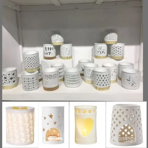 Wholesale ceramic oil and wax burner ceramic candle container wholesale ceramic candle jars