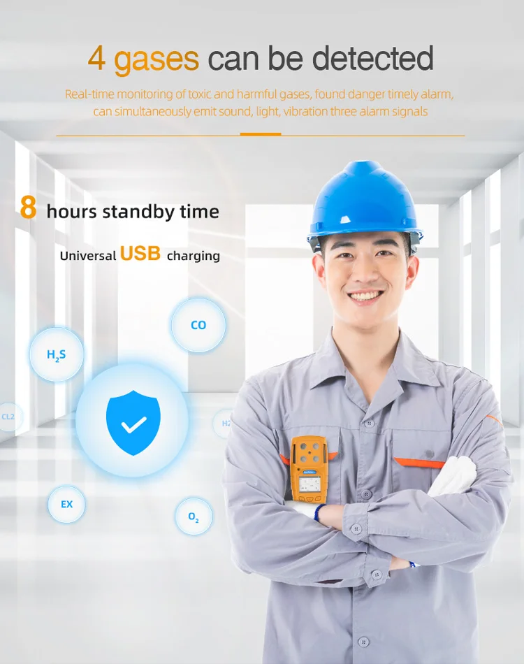 Easily carry high-precision factory supply portable 4 in 1 gas detector ES30A for gas leak test