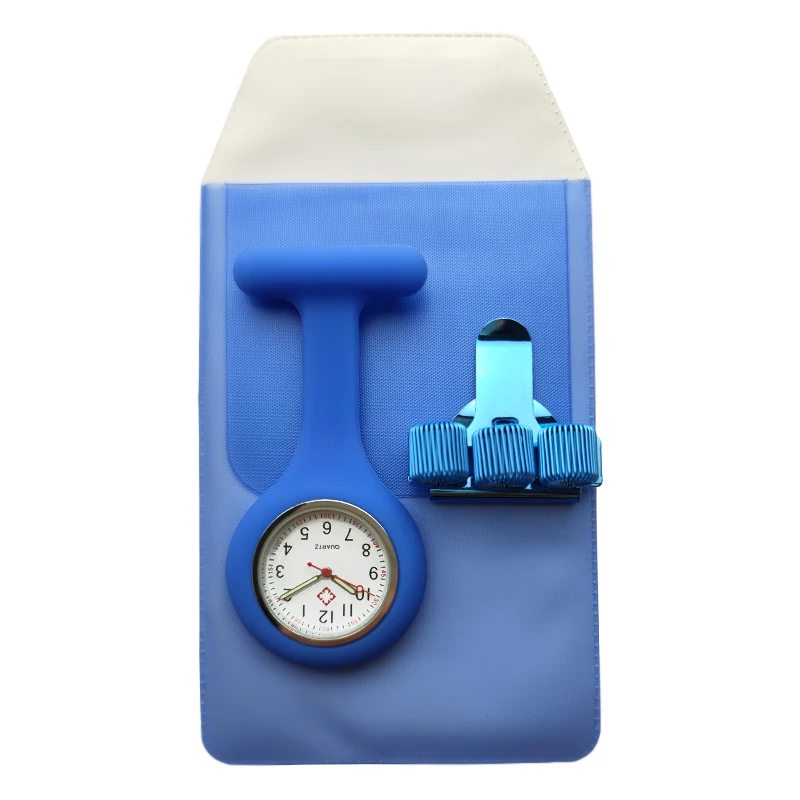 Silicone Nurse Watch with Pencil Case and Pen Holder Fob Pocket Quartz Doctor Medical Clock Nursing Accessories Gift