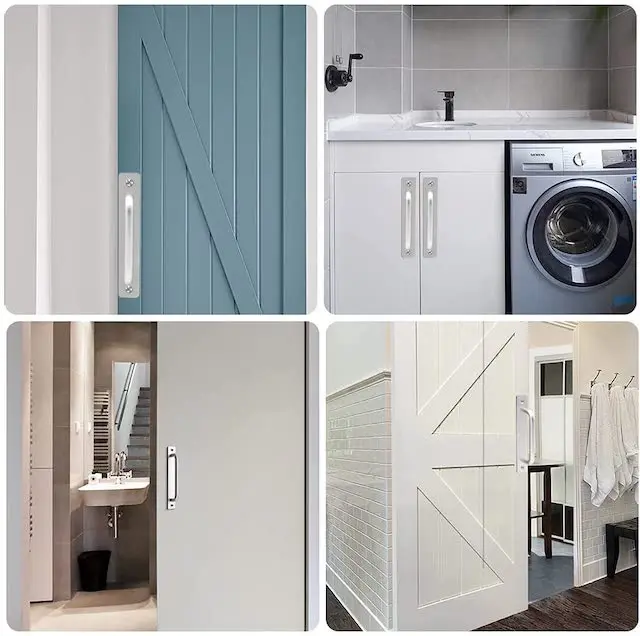 Kitchen Bedroom Grab Bar Cupboard Barn Door Handle Screws Door Handles Aluminium Black