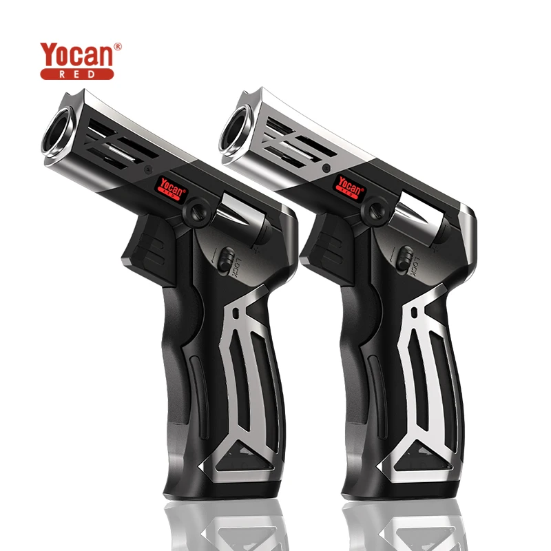 Business Gift Modern Lighters Yocan Red Diablo Convertible Flame Color Gas Torch Lighters for Kitchen Cooking