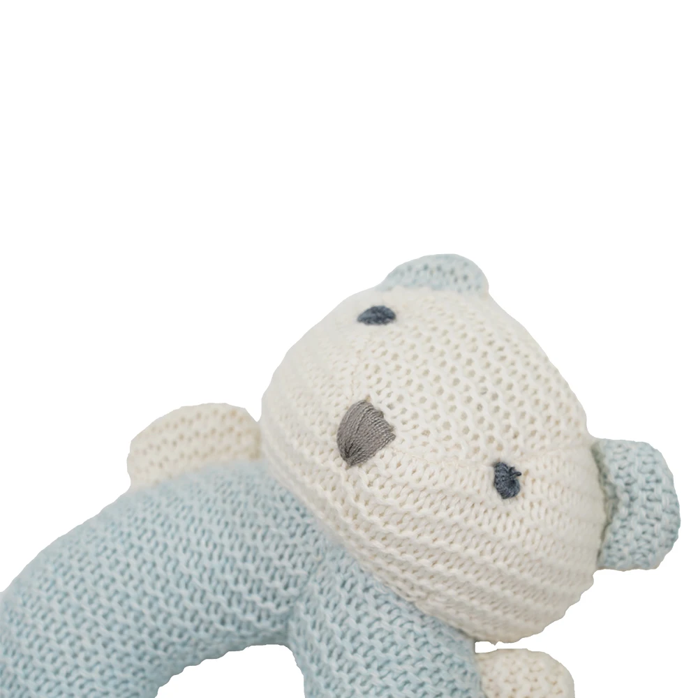 wholesale  Baby Stick Rattles  Educational Handbells Rattle  Infant Bear  Ability Training Toy Toddler Soft baby Shaker Ring