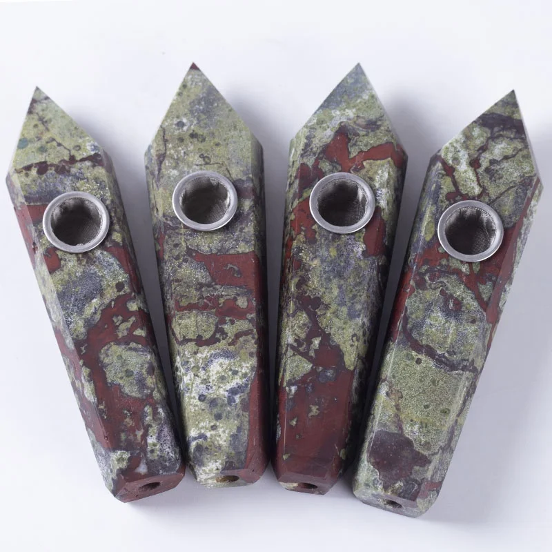 Wholesale Natural Dragon Blood Point Crystal Quartz Crystal Wand Smoking Pipes
