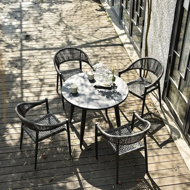 Garden patio furniture table and chairs for dining room outdoor dining set for cafe and restaurants villa furniture