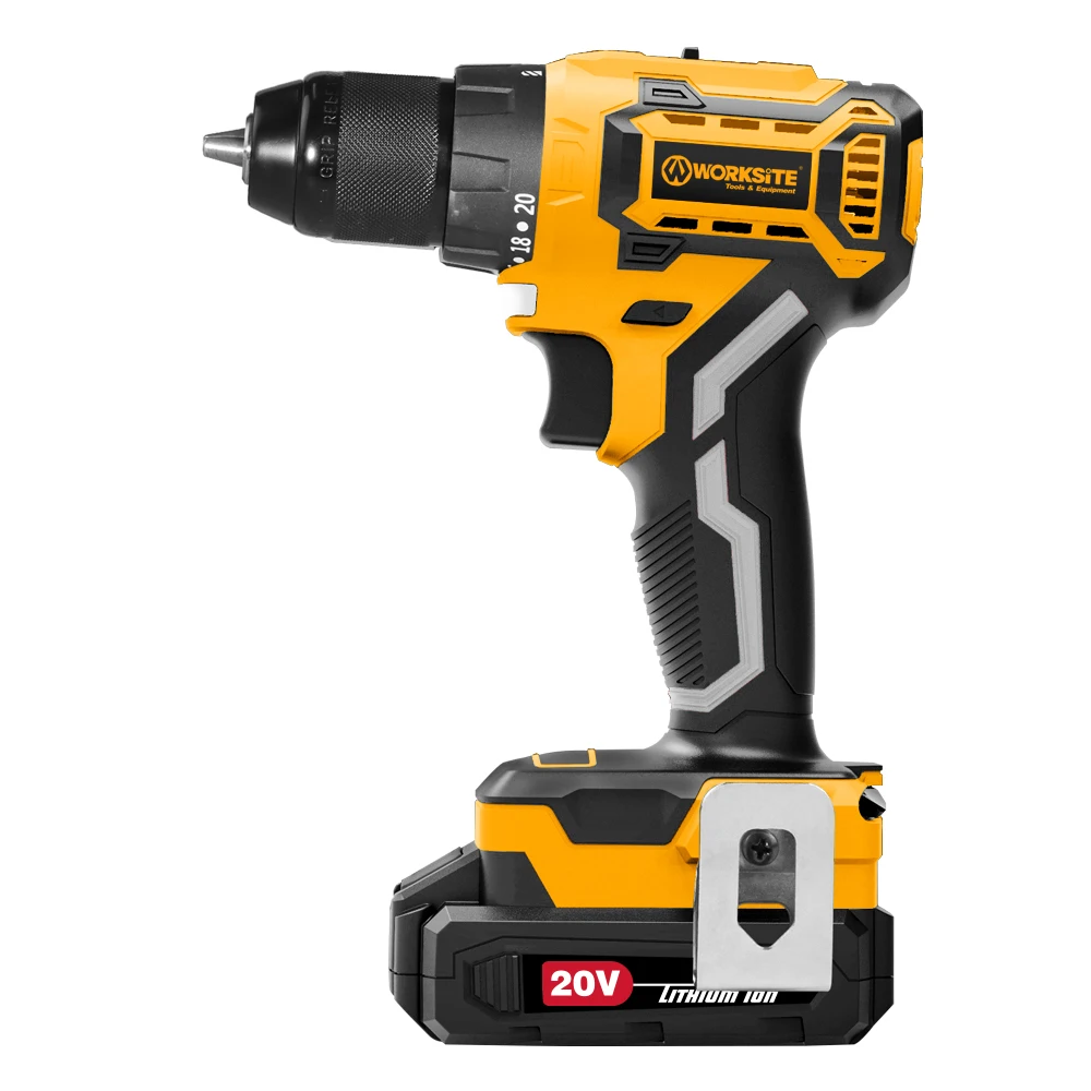 WORKSITE Customized 20V Screw Driver Drilling Tools 2.0Ah Li-ion Battery Cordless Drill 10mm