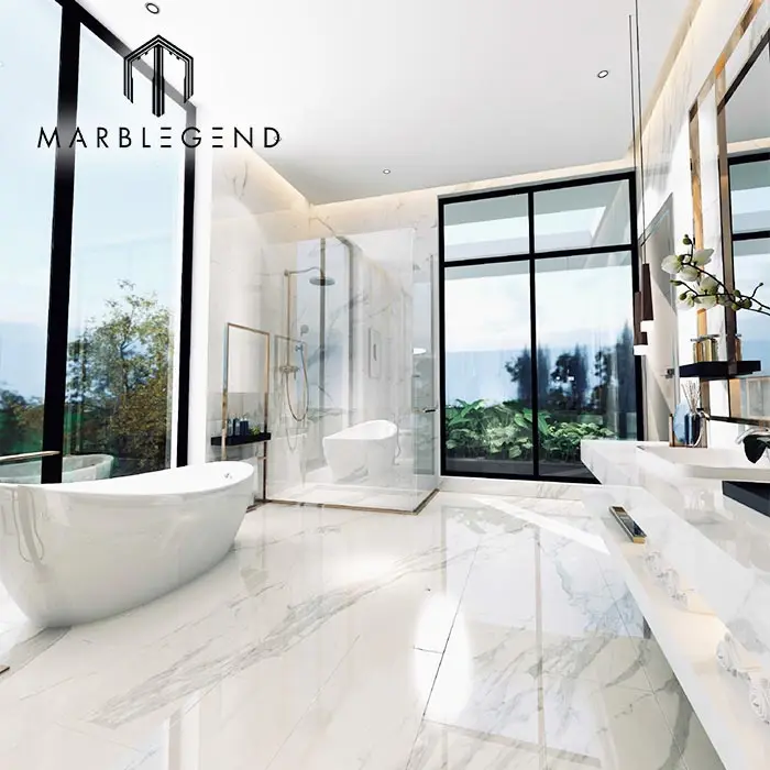 3d обслуживание дома белый мраморный пол стена интерьер простой дизайн современный отель ванной