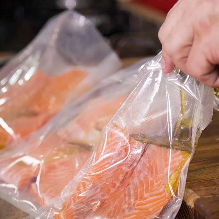 Vegetables Meat Seal Heat Food Grade Clear Sealer Bags For Food Customized Meat Vacuum 3 Side Seal Bag