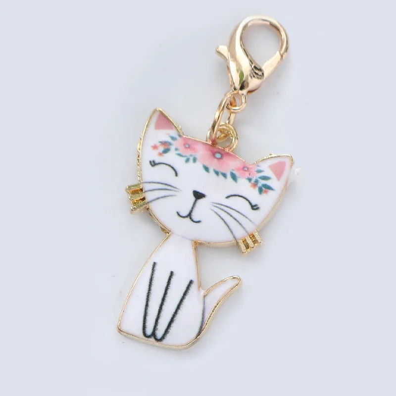 New Customized cartoon cat keychain pendant cute bag hanging decoration car anti-loss small keychain
