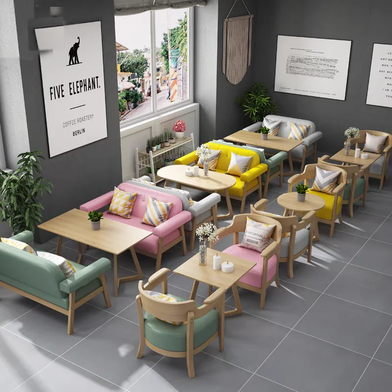 Modern Restaurant Furniture Sofa Bench custom color and sizes table With armrest chair Sets Solid Wood Frame leather Booth Sofa