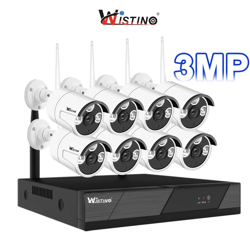 Wistino 6MP аудио Wi-Fi пуля водонепроницаемый Hd 8ch Cctv Dvr система безопасности Nvr комплект обнаружения движения домашние