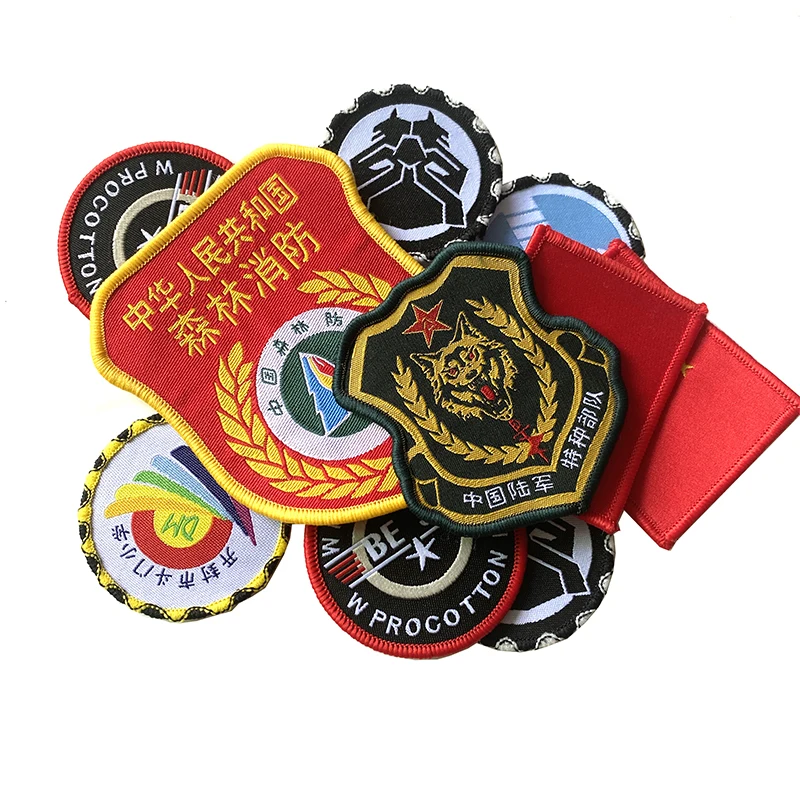 High Density Custom Design logo Woven Label Merrow Border Edge Garment Tag for Clothing