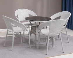 High Quality Home  Furniture Wicker Rattan Chair with desk for Outdoor Furniture Used