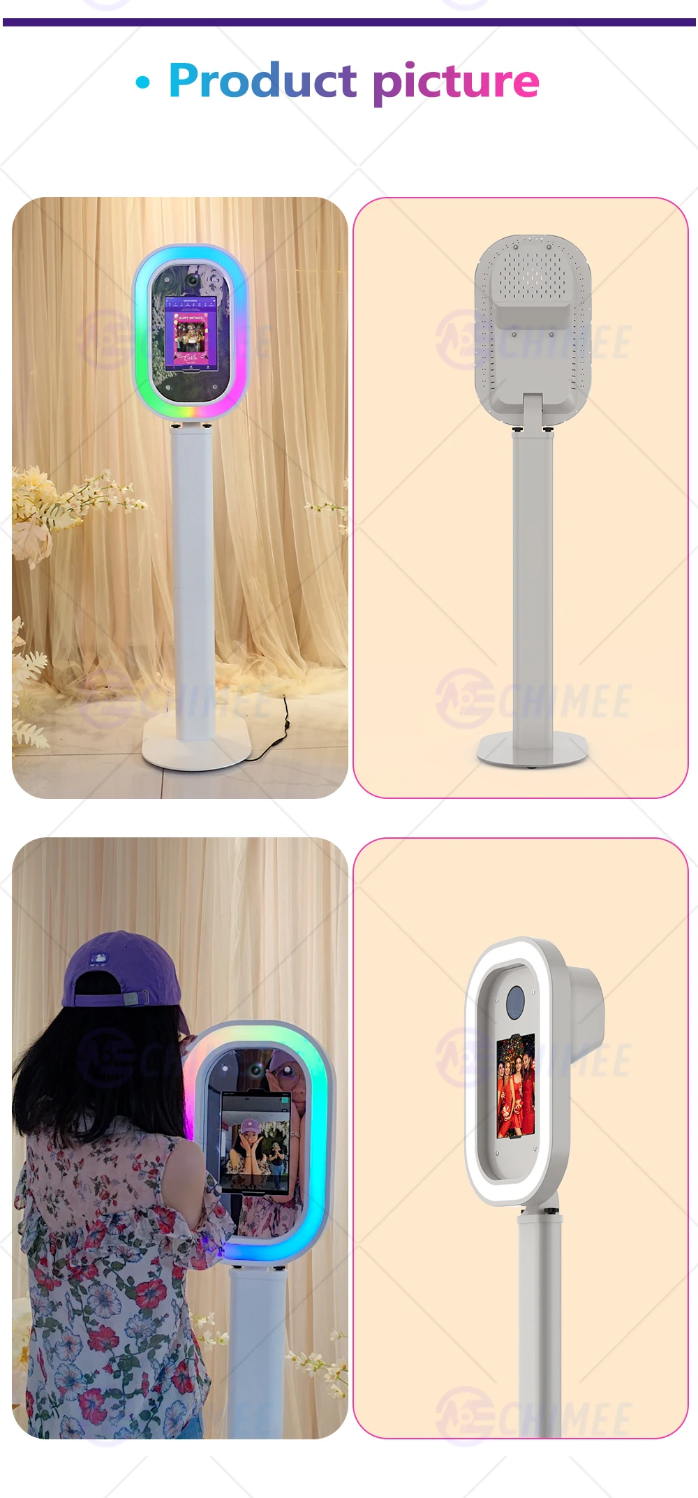 2024 Intimate Photo Booth: DSLR iPad With Metal Flash and 360° RGB for Personalized Celebrations