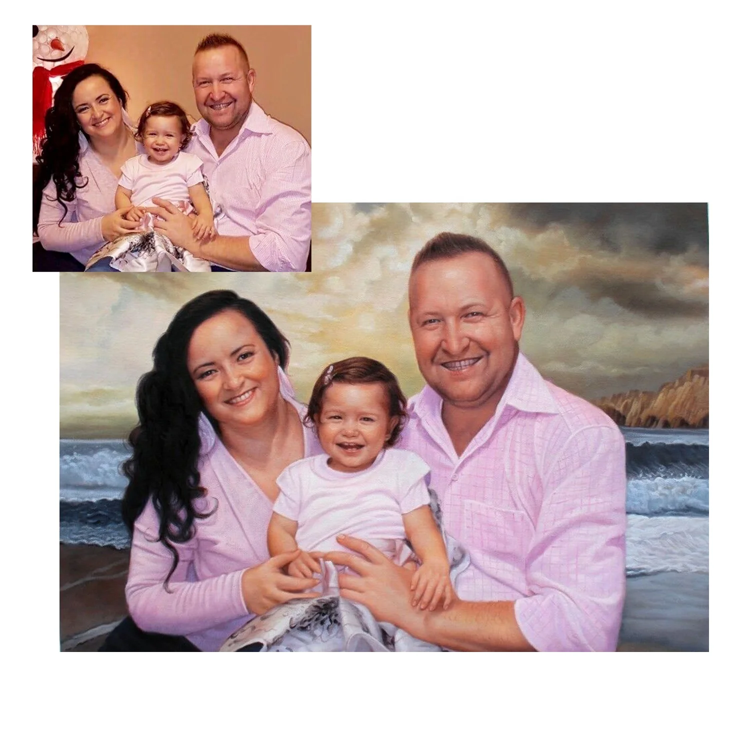 Custom Handmade Wall Artwork Decor Figure & Portrait Family Canvas Oil Painting from Photo