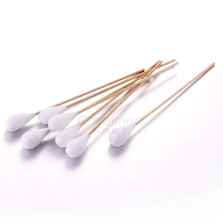 China Manufacturer Eco Friendly Biodegradable Disposable Plastic Stick Medical Sterile Pointed Cleaning Q Tips Cotton Swabs