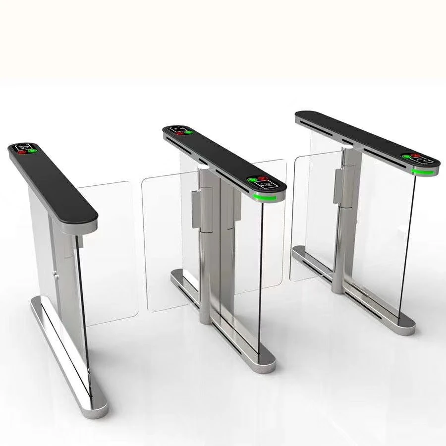 Automatic Swing Barrier Turnstile Speed Gate Half Height Glass Speed Sensor Gates For Pedestrian Passing