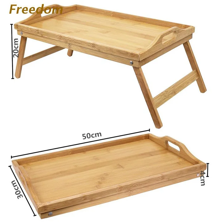 Folding table  bed desk bamboo notebook computer table moveable solid wood thickened  table