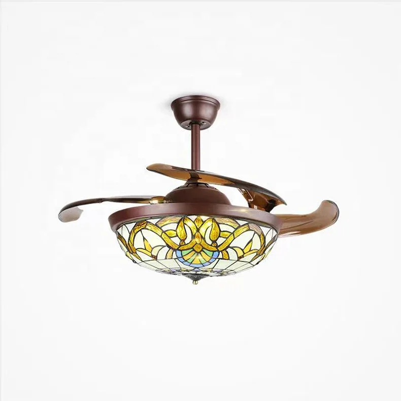 
Lighting Dimmable AC85-265V color temp adjustable ceiling fan with light and remote 