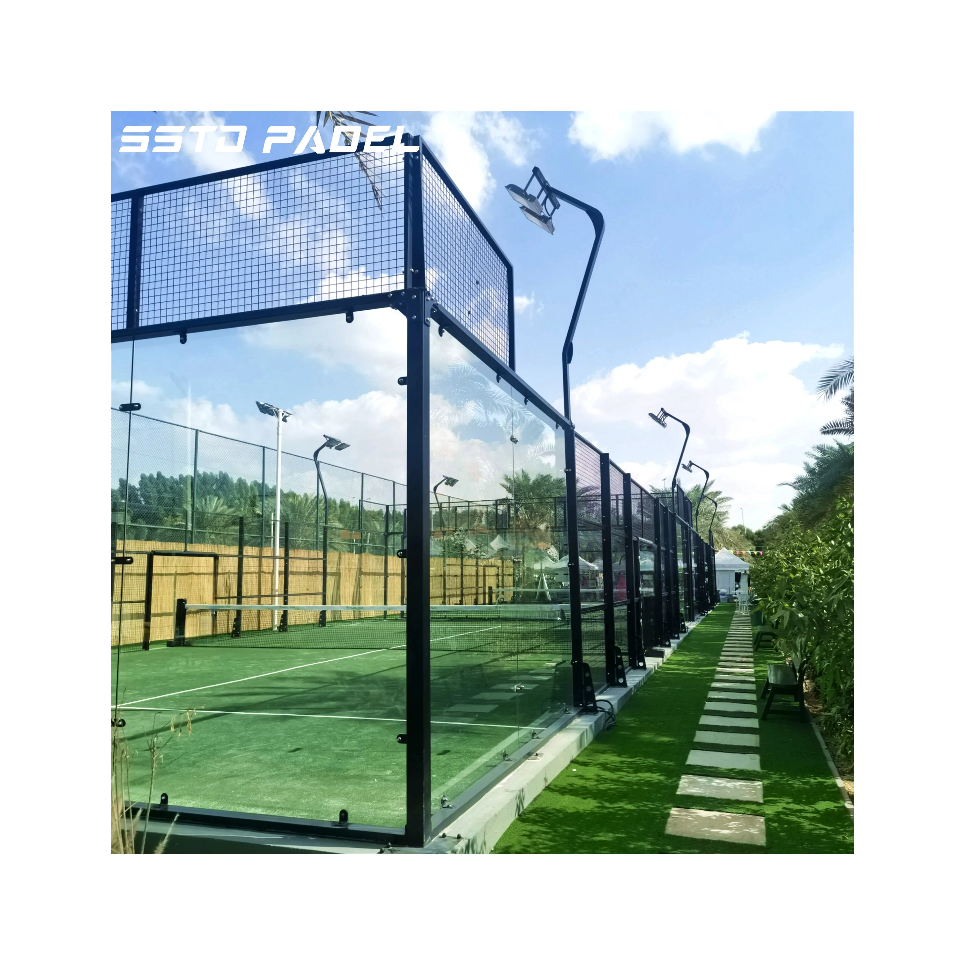 Full Set of Classical padel court padle tennis court 10x20m tennis court grass fence netting