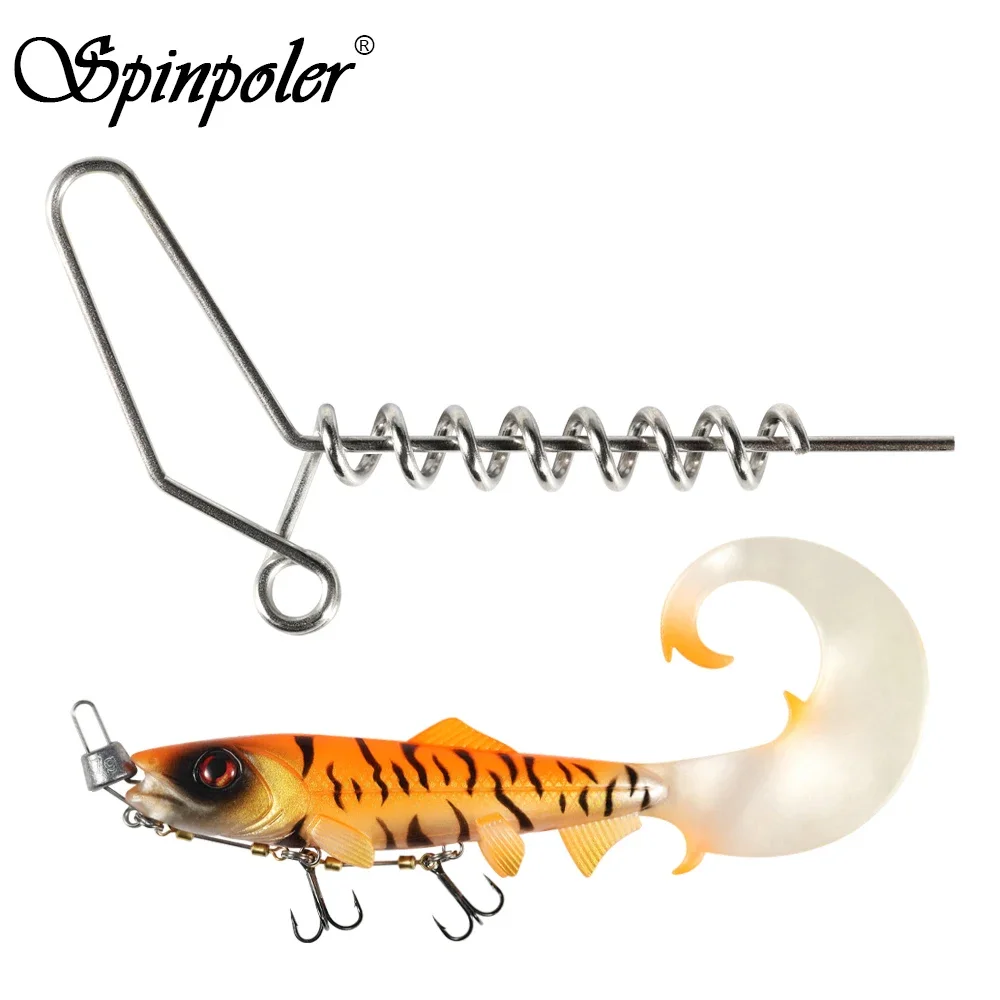 Spinpoler Pike Screw Fishing Pin Spring Twist Lock  Stainless Steel Spiral Centering Pin For Swimbait Keeper Accessories