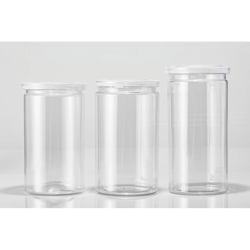Plastic transparent pet candy jars Easy Open Jars