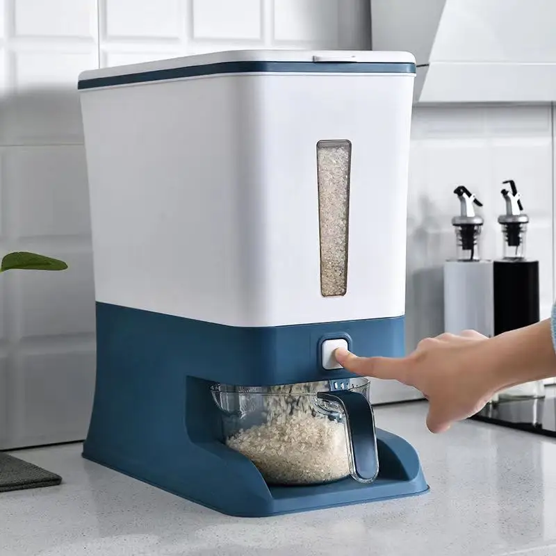 Wholesale Rice Storage Container Household Grain Rice Bucket Automatic Rice-proof Moisture-proof Sealed Grain Storage Container