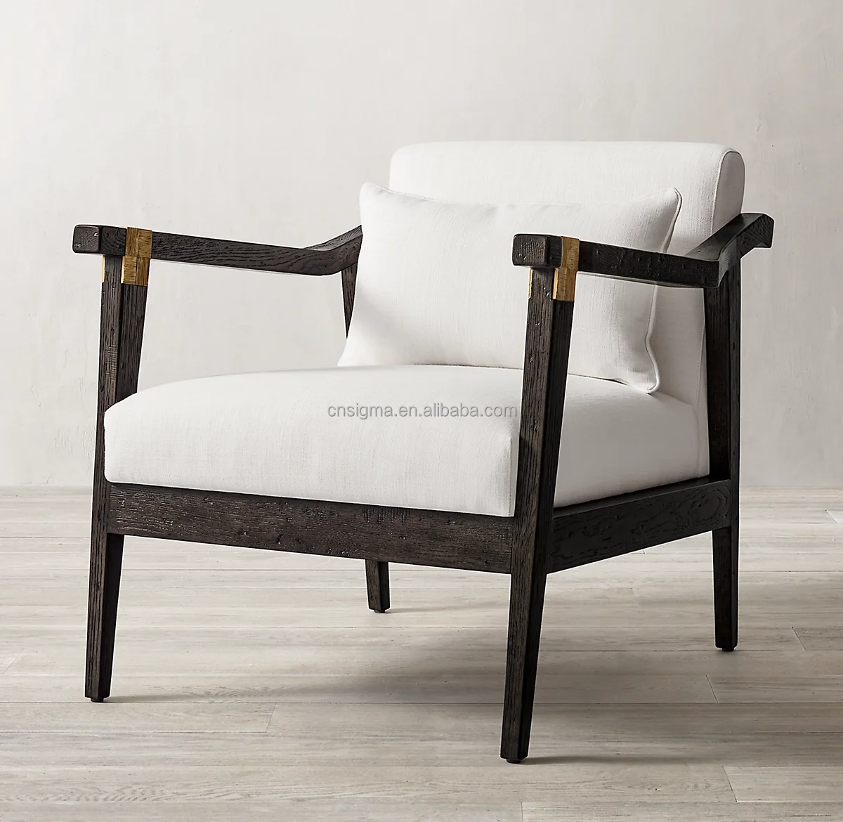 Factory Living Room Oak Wood Arm Chair Single Sofa One Seater Lounge Chair