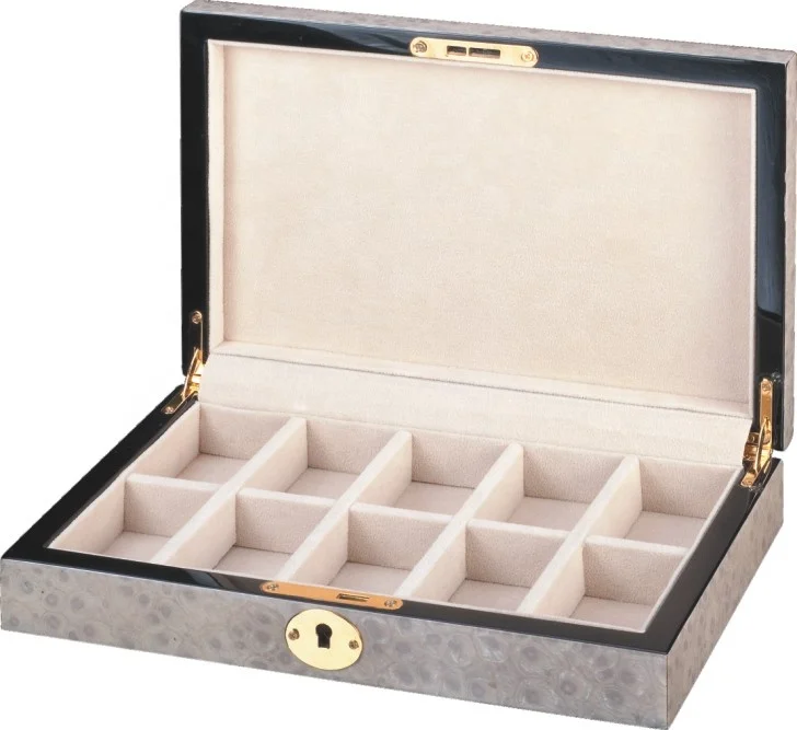 High Glossy Lacquer Wood Jewelry Box Luxury Wooden Cufflinks Gift Box Household velvet Jewelry Box Set