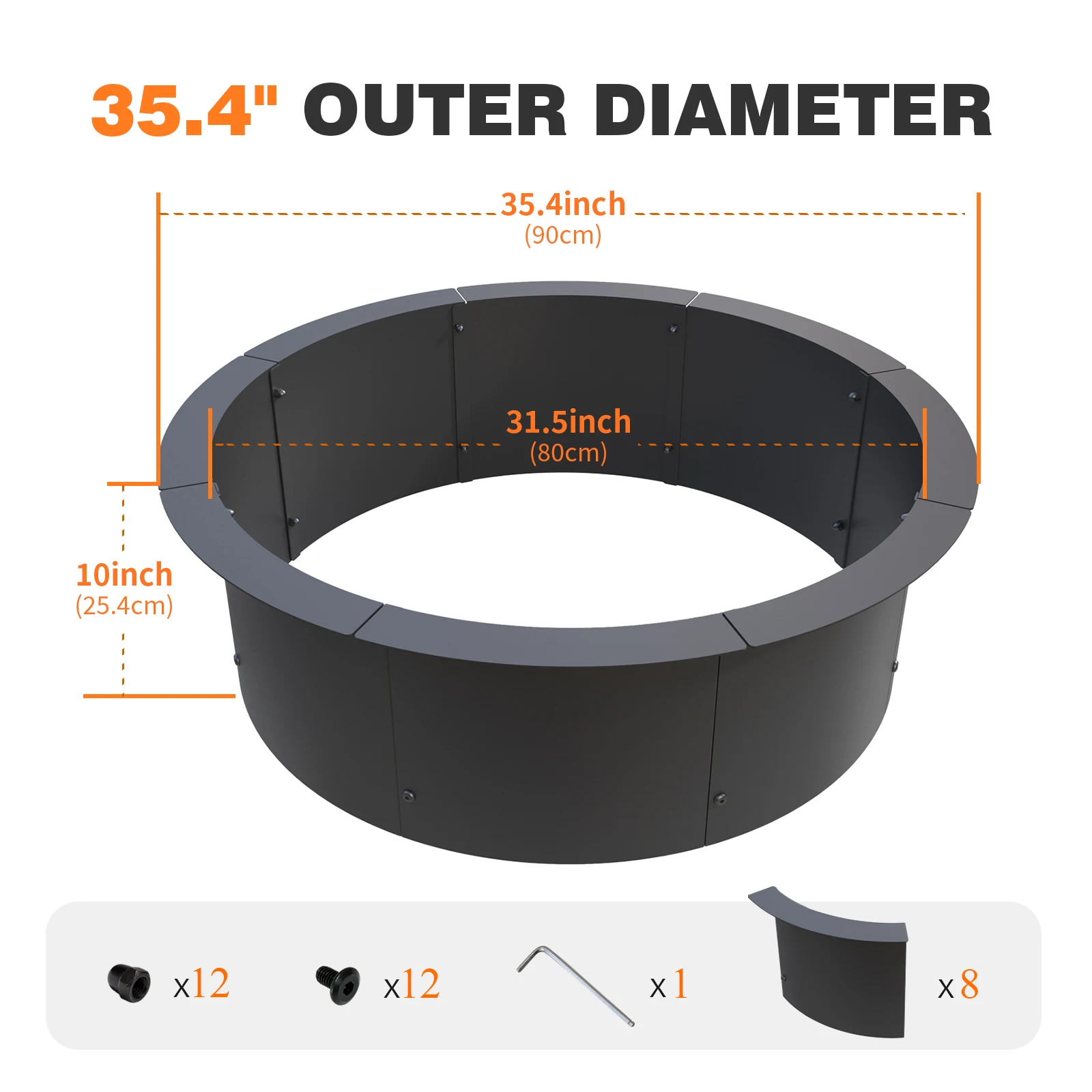 High Quality Outdoor Camping Wood Burning Fire Pit Round Galvanized Steel Charcoal Fire Ring