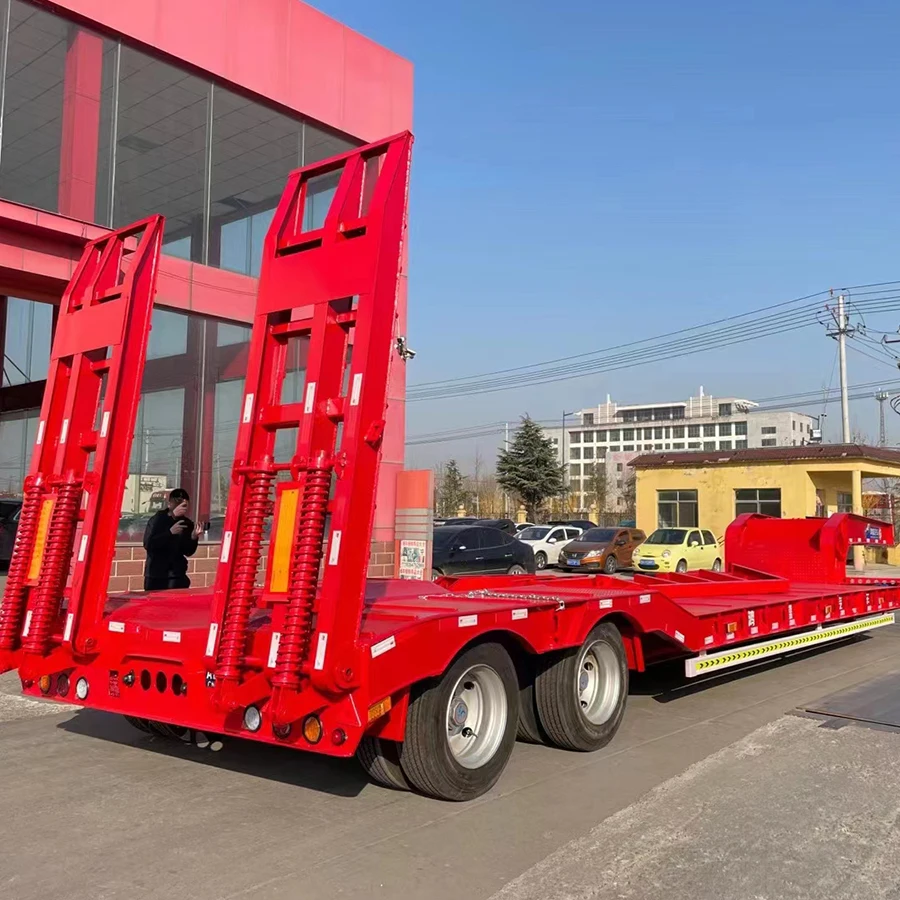 3 Axles 40ft Container Semi Trailer Condition Low Flatbed Container Semi-Trailer for Transport