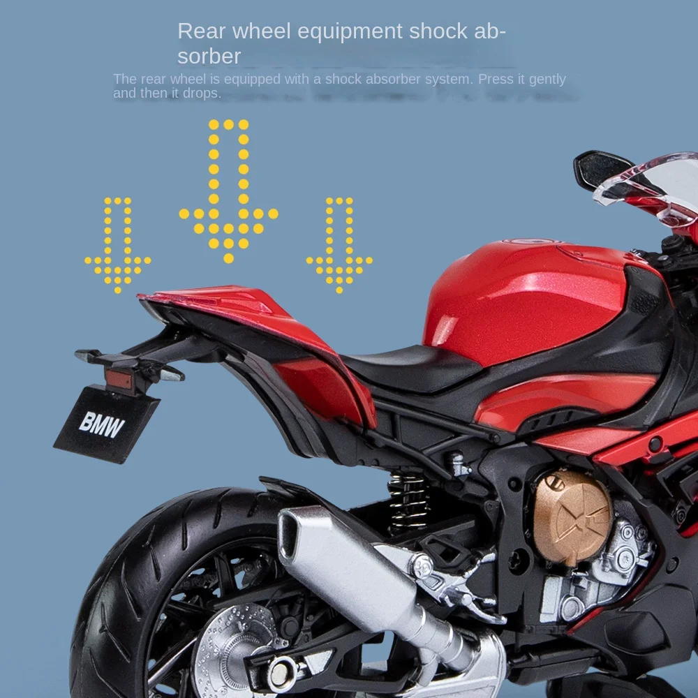1:12 S1000RR 2021 Литая модель мотоцикла Коллекционная игрушечная машинка автобикопоглощающий внедорожник